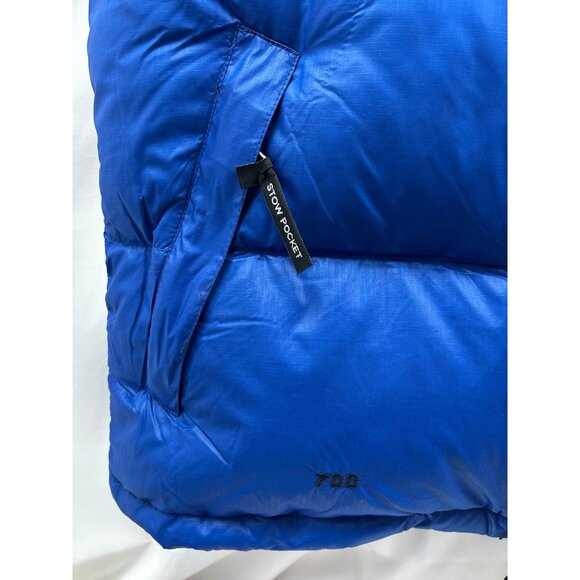 The North Face Men's Ripstop 700 Fill Down Puffer Vest With Hood Blue & Black - Picture 9 of 10